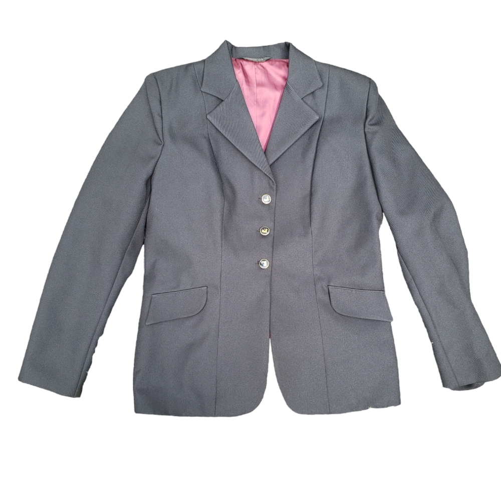 Equestrian Riding jacket hack ing jacket blazer black Foxwood Large Dressage